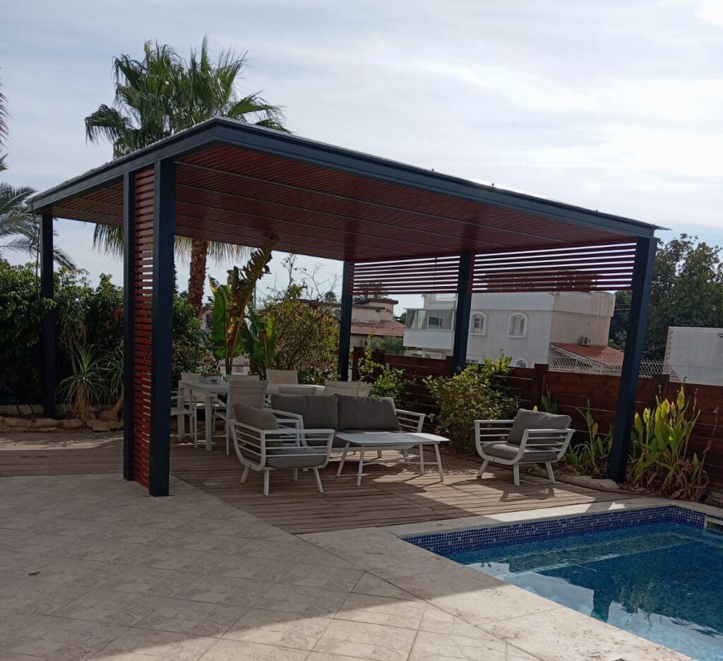 פרגולת אלומיניום דגם הייטק פרימיום